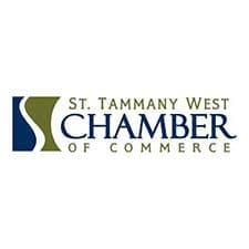 St Tammany West Chamber logo blue and green